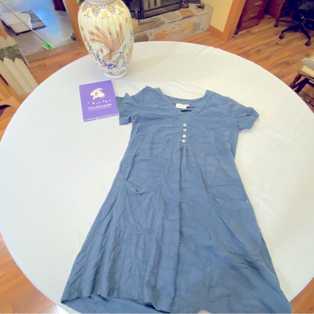 APT designs S/M 100% cotton dress/front pockets